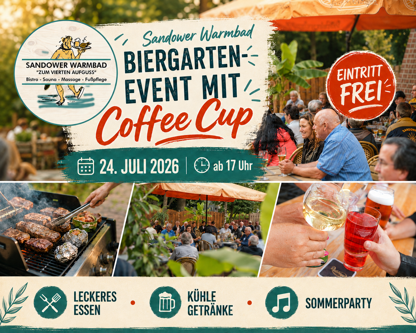 Biergarten-Event mit Coffee Cup